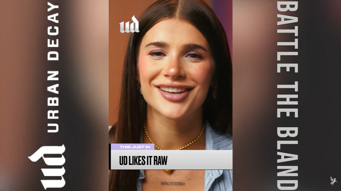 An image from the video wherein Ari Kytsya is shown on Urban Decay's campaign