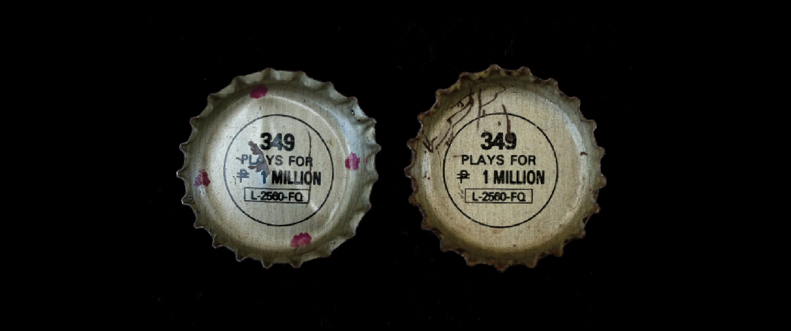 An image of two caps of Pepsi bottle with the number '349', the winning number of their controversial campaign 