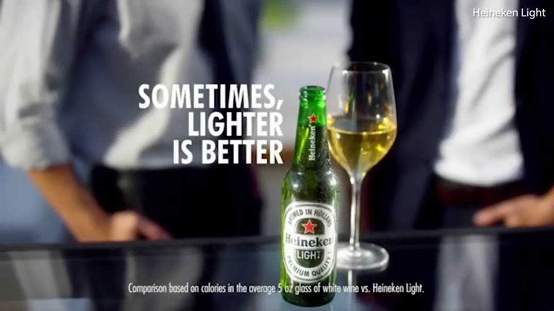 An image from the video wherein the controversial line of Heineken ad is shown: 