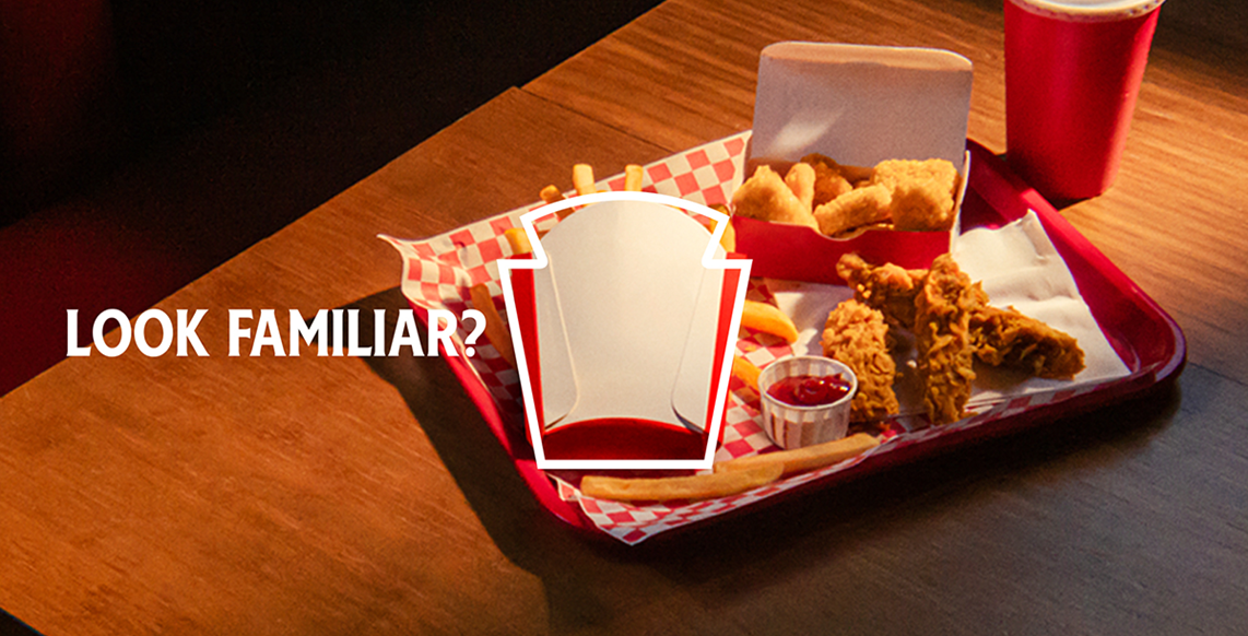 An image of a fries box with keystone logo, signifying its connection to Heinz brand