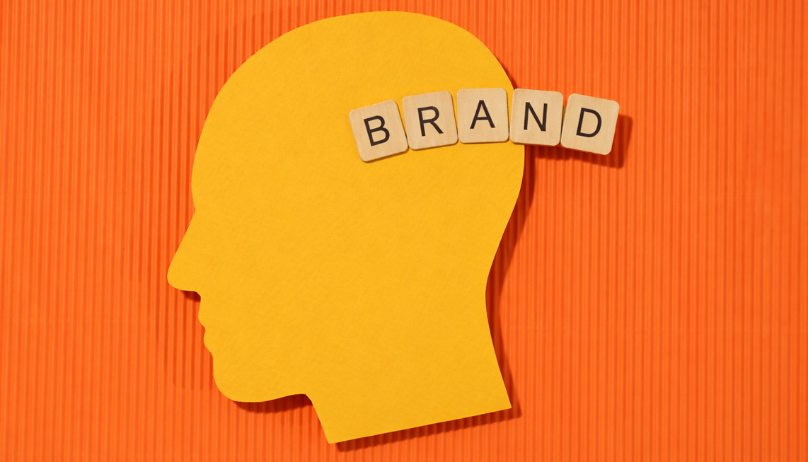 An image of a cutout head with 2D wooden blocks making the word 