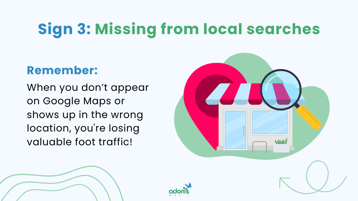Sign 3: Missing from local searches