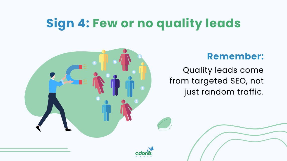 Sign 4: Few or no quality leads