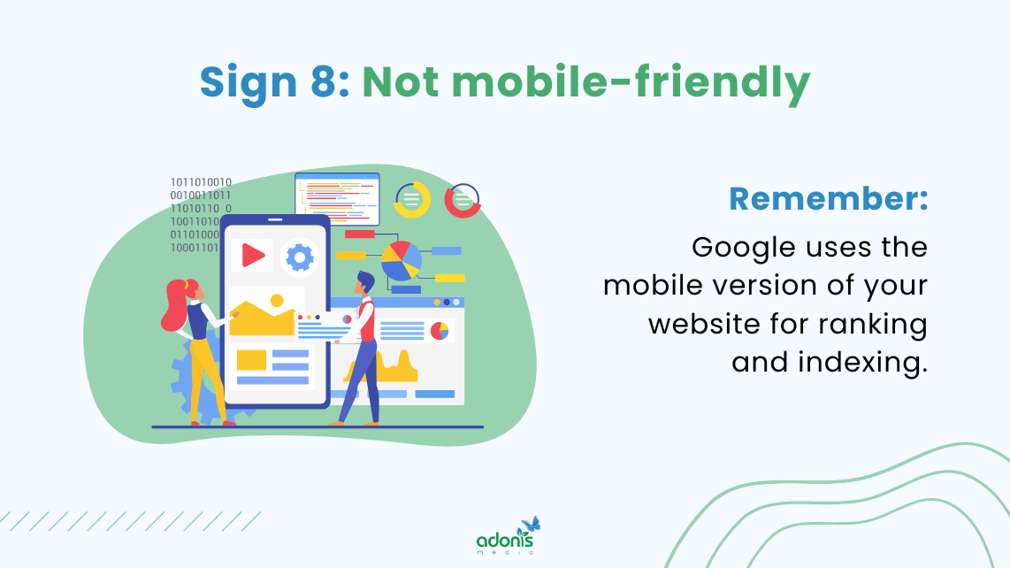 Sign 8: Not mobile friendly