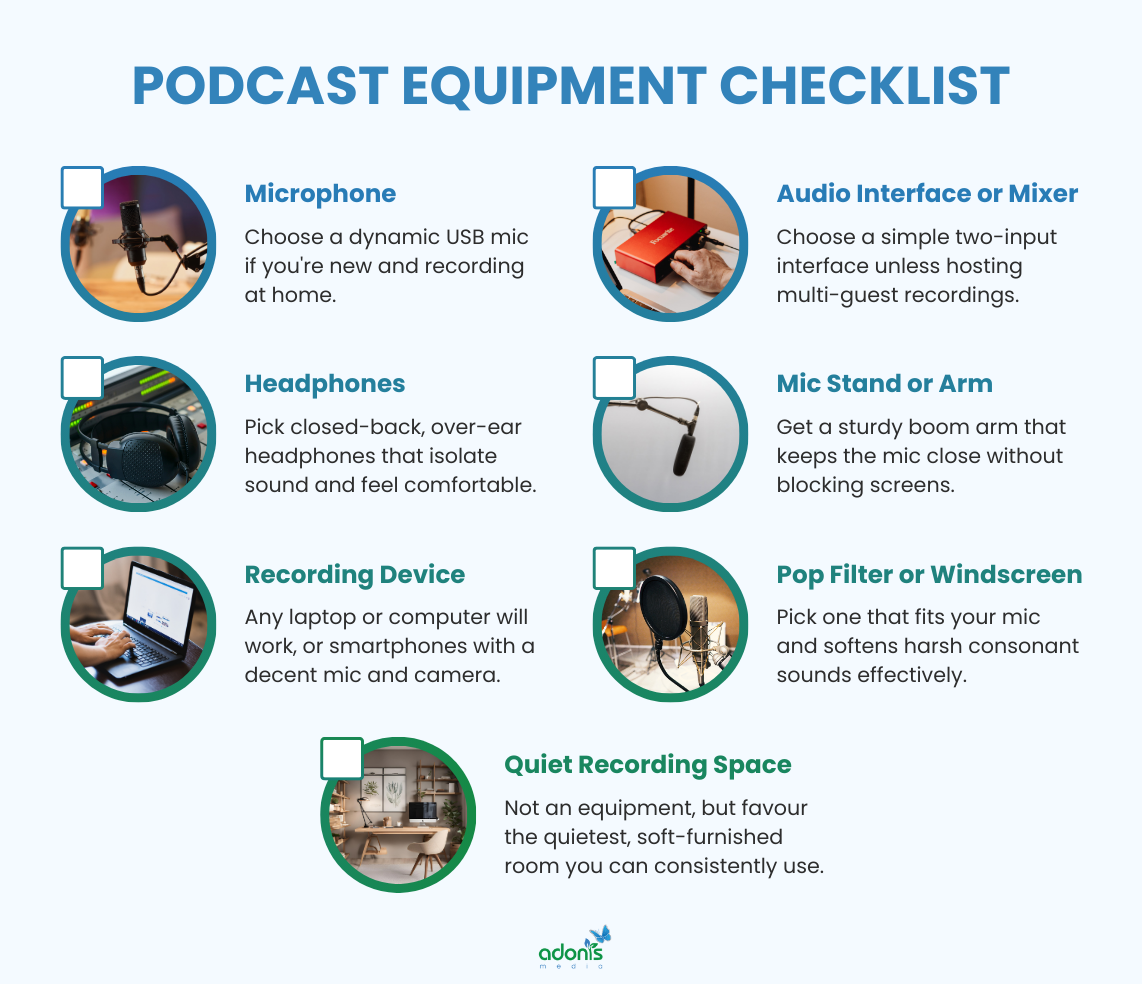 Podcast equipment checklist